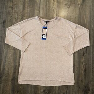 NEW Banana Republic Sweater Top Womens L Lightweight Knit casual Heathered Beige